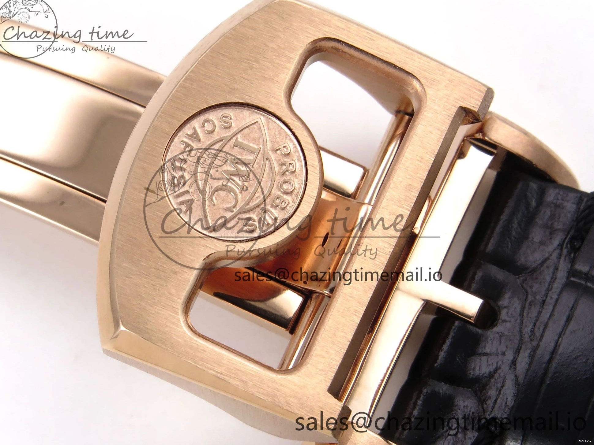 MIROTIME 0110 Portugieser Automatic 42mm RG APSF 1:1 Best Edition Black Dial on Black Leather Strap A Original 7007